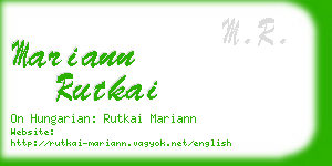 mariann rutkai business card